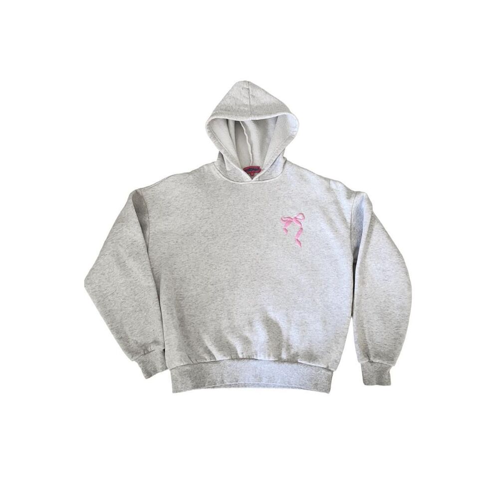 Edikted Women's Grey and Pink Hoodie